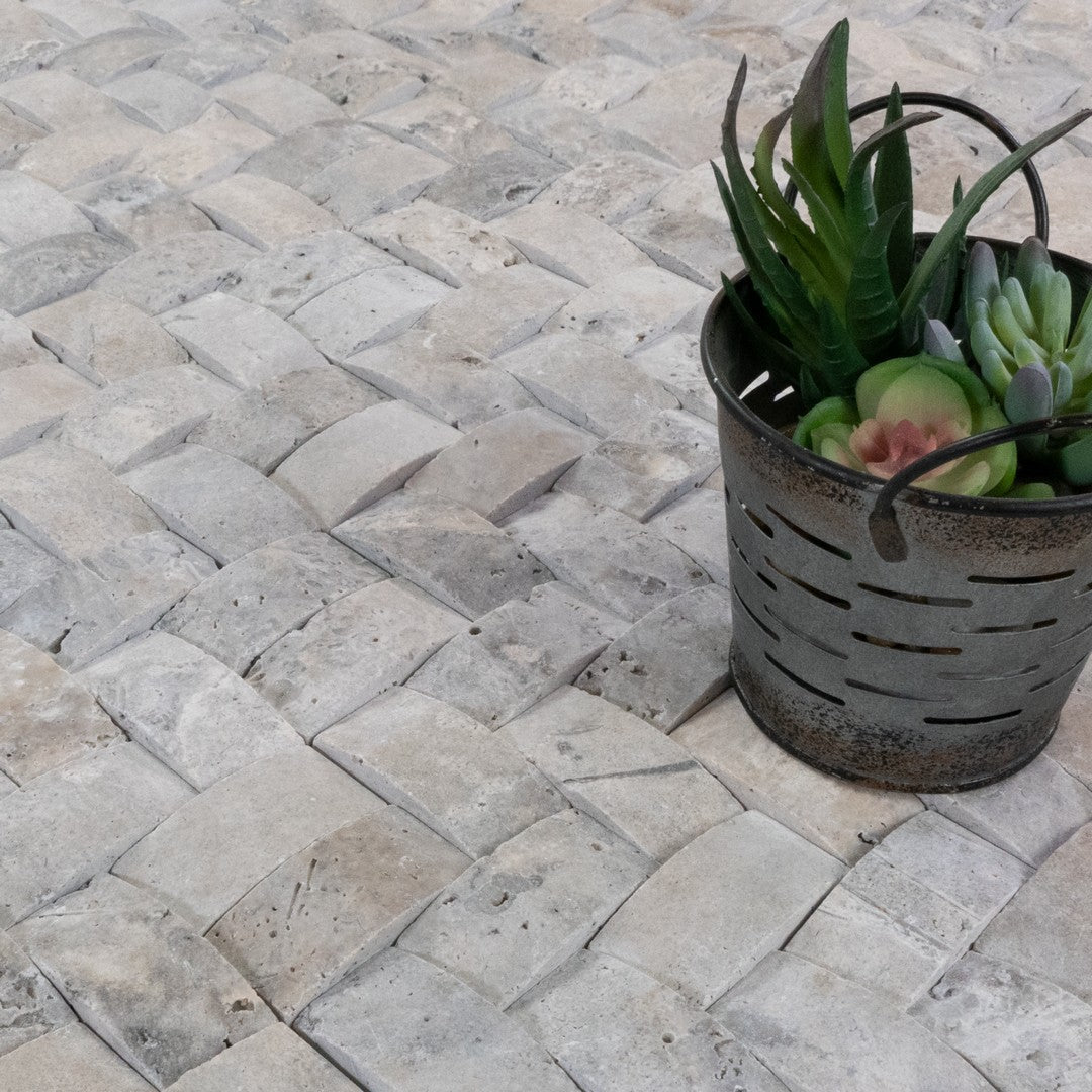 Keystone-Nordic-Silver-12"-x-12"-Honed-Natural-Stone-Herringbone-Mosaic-Nordic-Silver