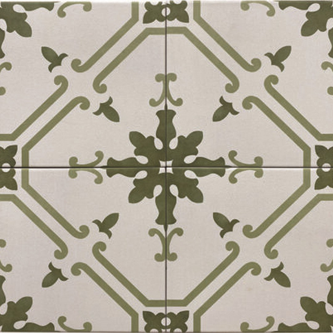 Keystone-Aquarel-Deco-6"-x-6"-Matte-Porcelain-Pool-Tile-Elektra-Verde