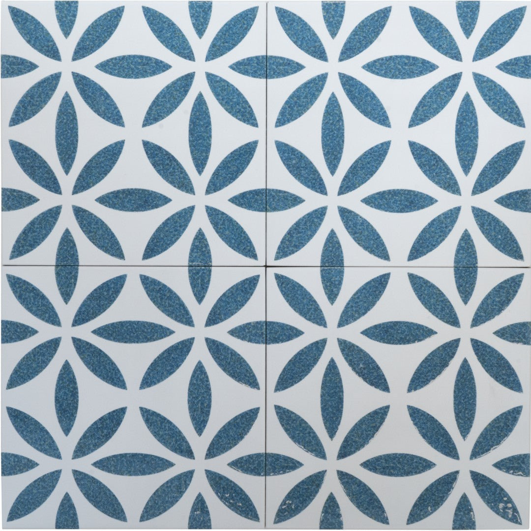 Keystone-Aquarel-Deco-6"-x-6"-Polished-Porcelain-Pool-Tile-Antares-Blu