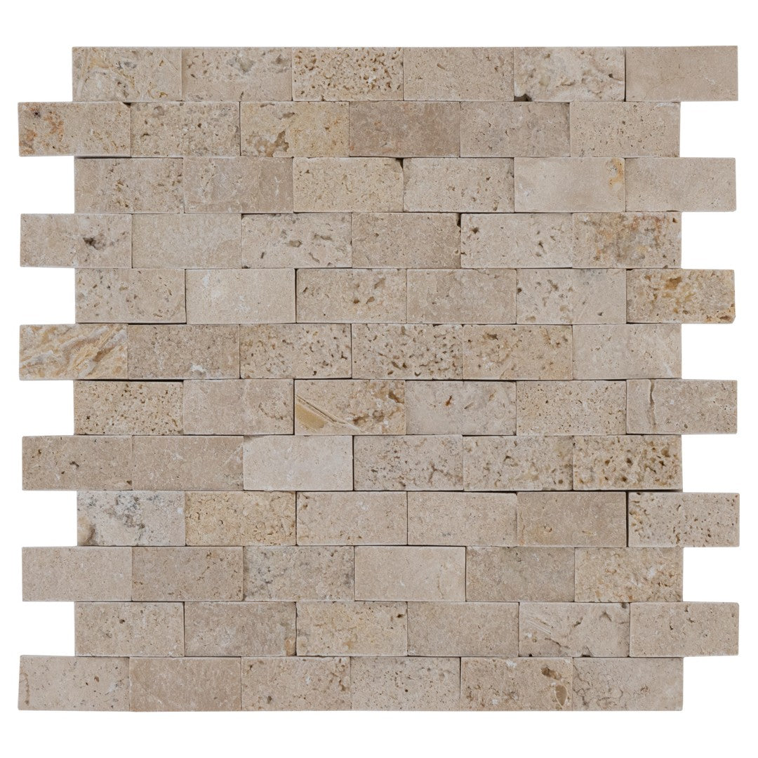 Keystone Extra Light 12" x 12" Split Face Natural Stone 1x2" Mosaic