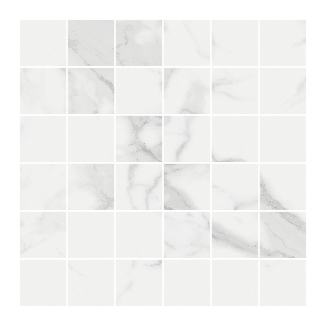 Keystone Marble Statuario 12" x 12" Matte Porcelain Mosaic