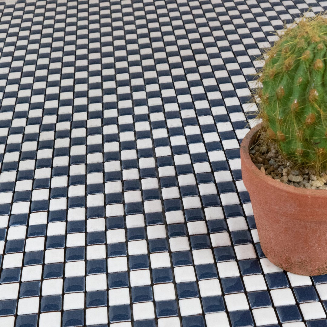 Keystone-Dama-12"-x-12"-Matte-Porcelain-Mosaic-Dark-Blue