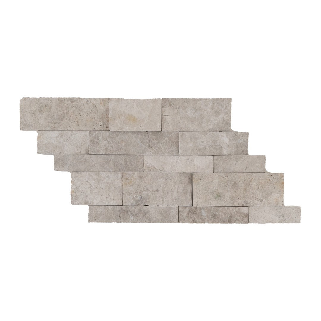 Keystone Aqua Gray 7" x 12" Split Face Natural Ledger Stone Panel Mosaic