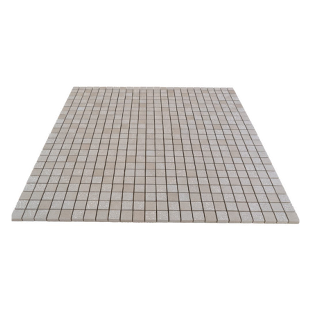 Keystone-Cristal-12"-x-12"-Glossy-Porcelain-Mosaic-Ecru