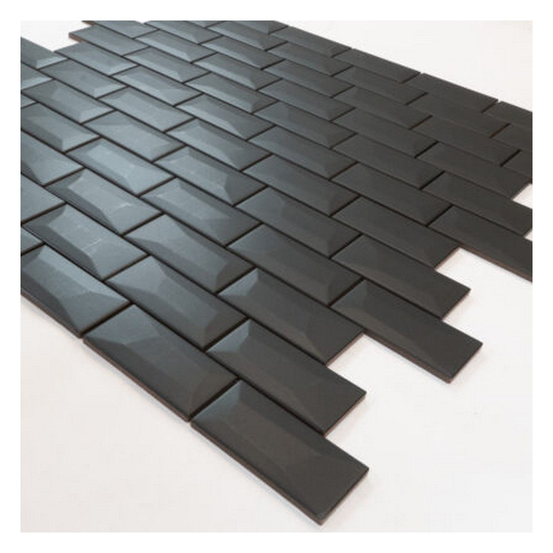 Keystone-Libra-12"-x-12"-Matte-Porcelain-Wall-Mosaic-Caviar