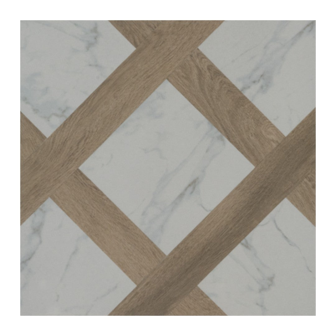 Keystone Marble & Wood 10" x 10" Matte Porcelain Floor Tile
