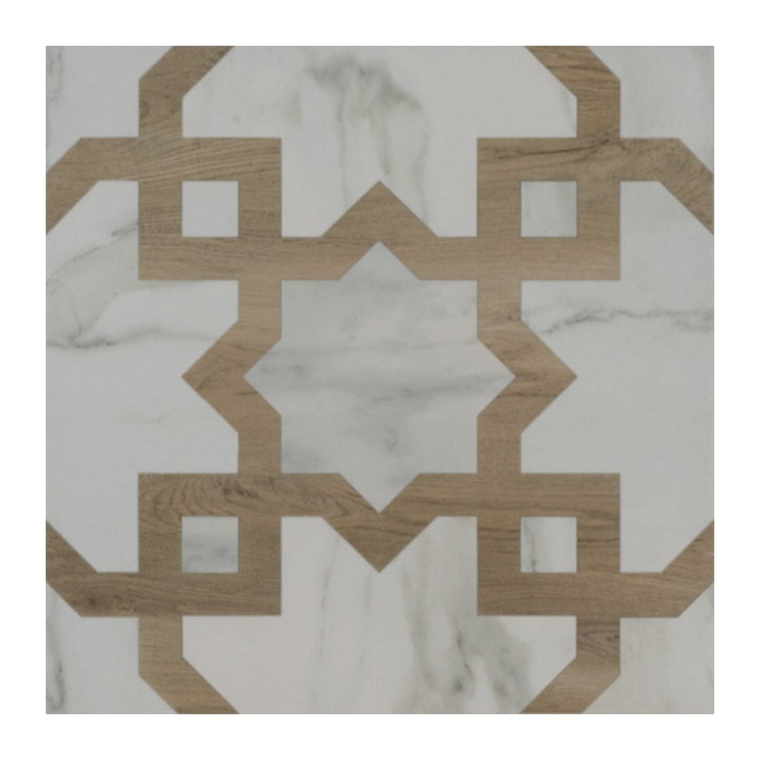 Keystone Marble & Wood 10" x 10" Matte Porcelain Floor Tile