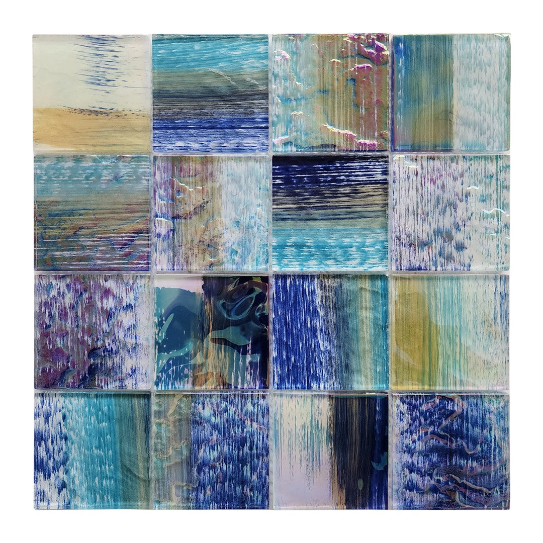 Keystone Blue 12" x 12" Glass 3" Mosaic