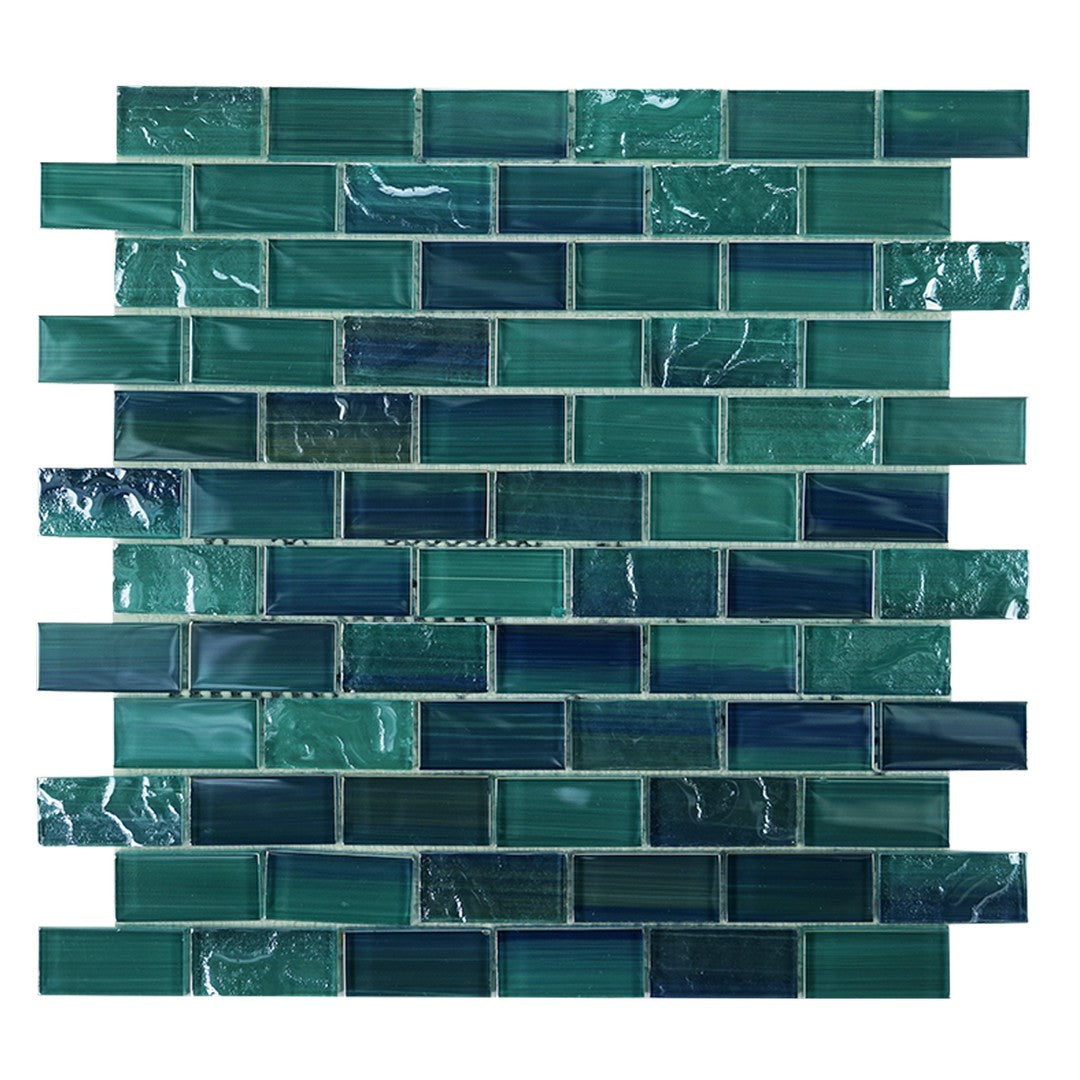 Keystone Teal 12" x 12" Glass Mosaic