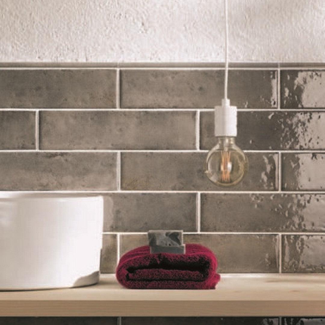 Keystone-Oxida-3"-x-12"-Glossy-Porcelain-Wall-Tile-Gray