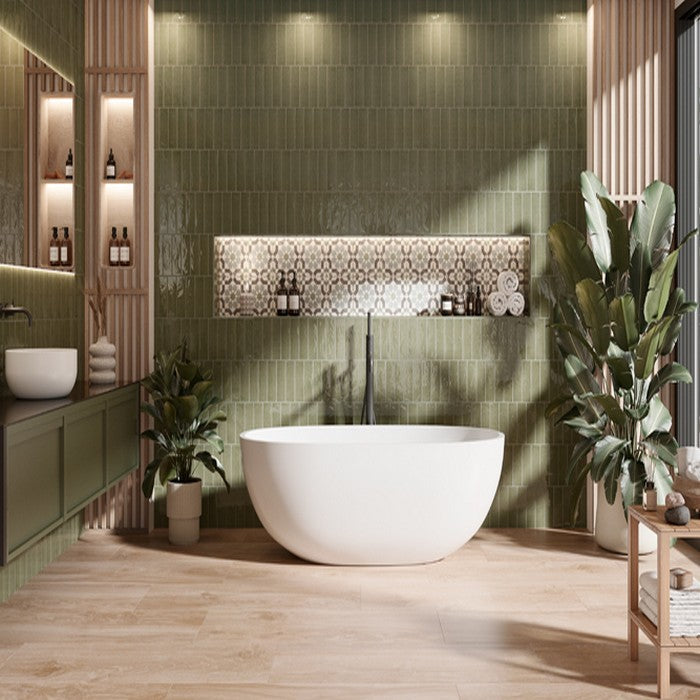 Maniscalco-Stone-Kaleidoscope-2.5-x-8-Glossy-Ceramic-Undulated-Tile-Olive-Green