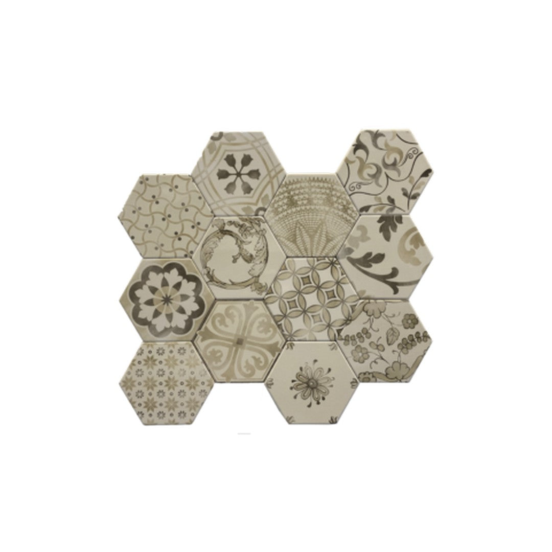 Keystone Examatt Decora 6" Matte Porcelain Hexagon Tile