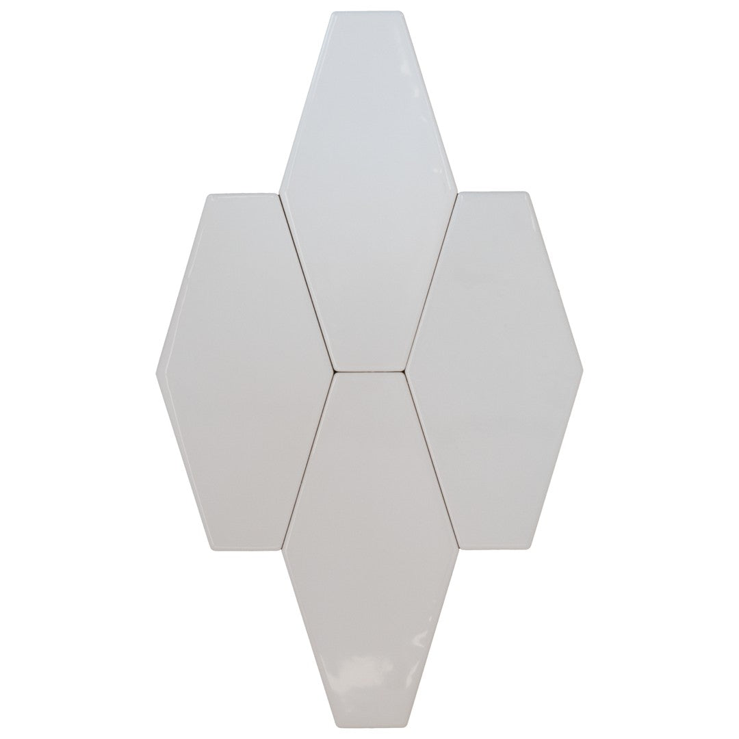 Keystone-Harlequin-4"-x-8"-Glossy-Ceramic-Wall-Tile-White