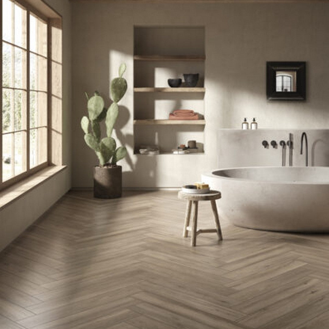 Keystone-Firenze-8"-x-48"-Matte-Porcelain-Floor-Tile-Tortora
