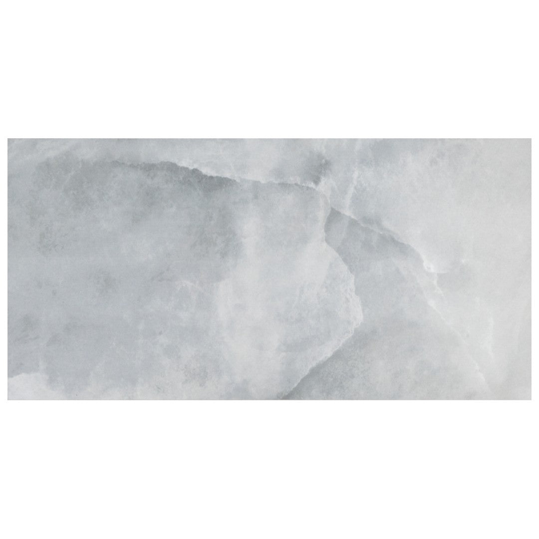 Keystone Onyx Grey 24" x 48" Polished Porcelain Floor Tile
