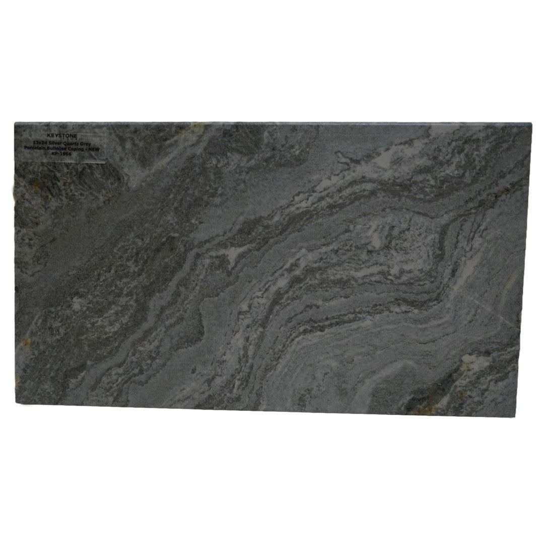 Keystone Silver Quartz 13" x 24" Porcelain Bullnose Coping