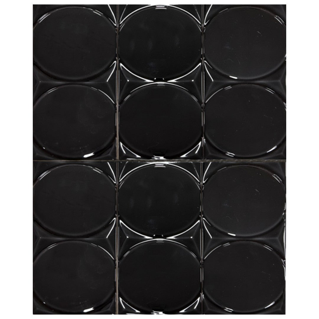 Keystone Waves Circle 4.5" x 18" Polished Ceramic Tile