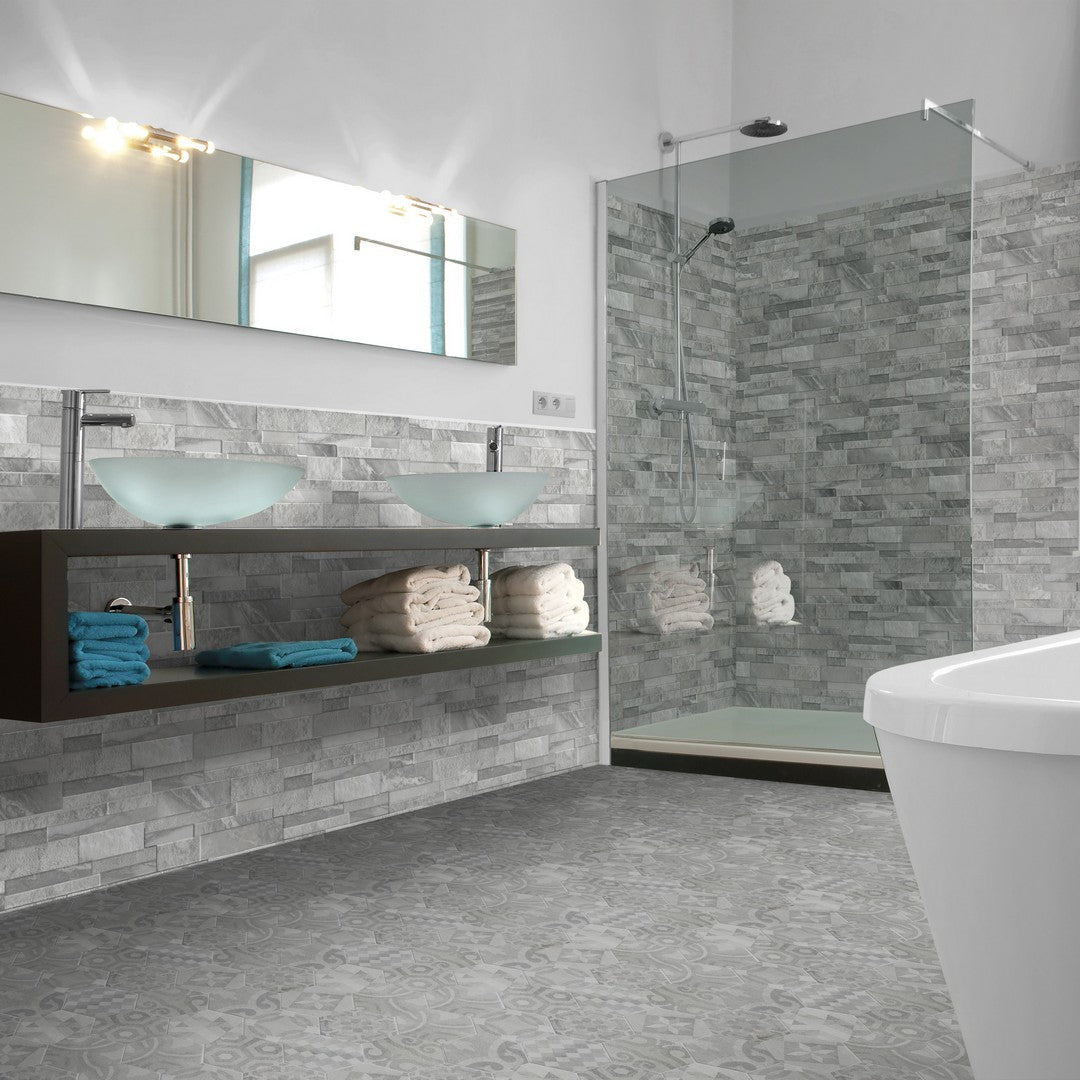 Tesoro-Marmi-6.25-x-15.25-Pressed-Textured-Porcelain-Ledgerstone-Grey
