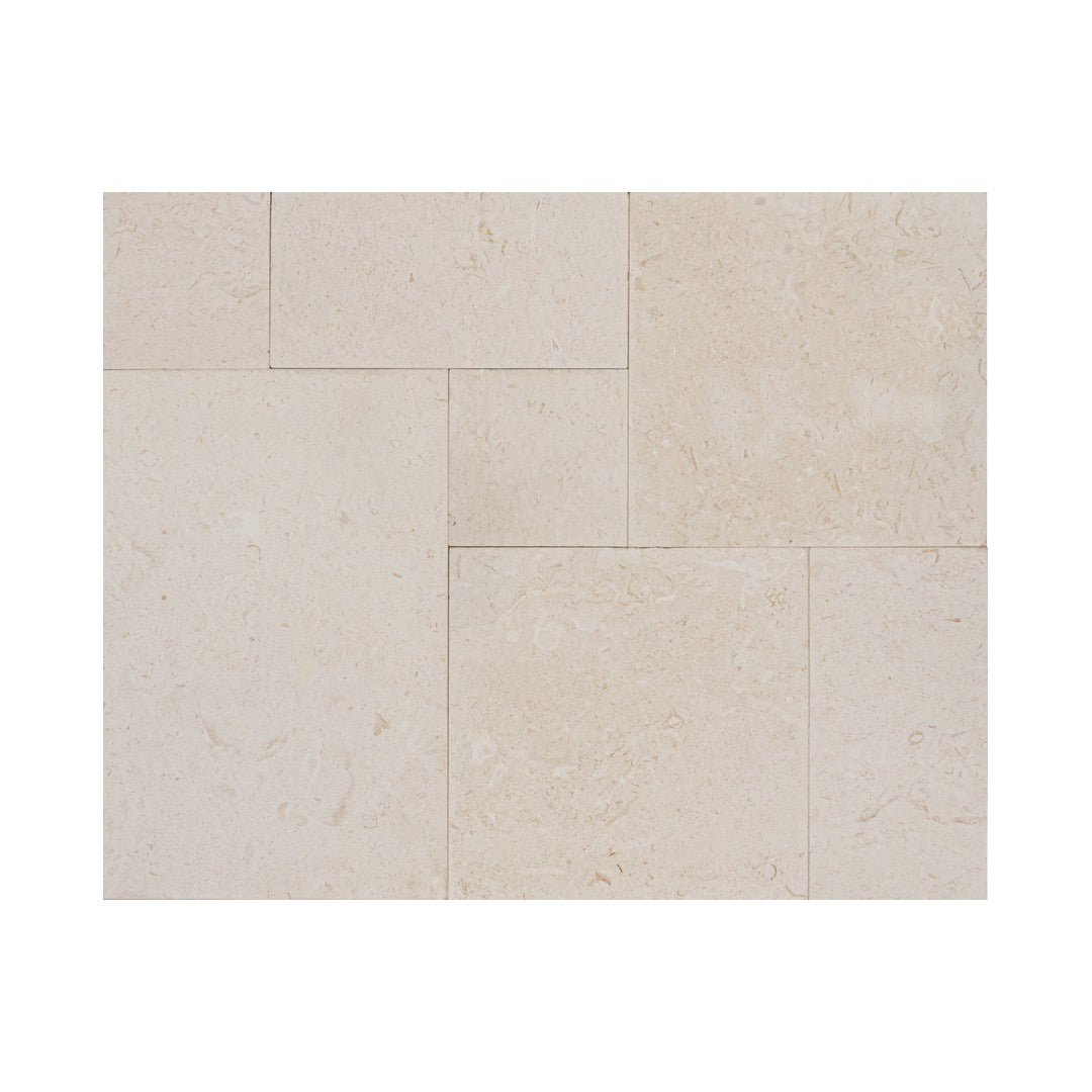 Keystone Shell Beach Tumbled Limestone Versailles Pattern Paver