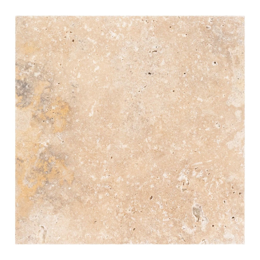 Keystone Ivory Rustic 12" x 12" Tumbled Travertine Paver