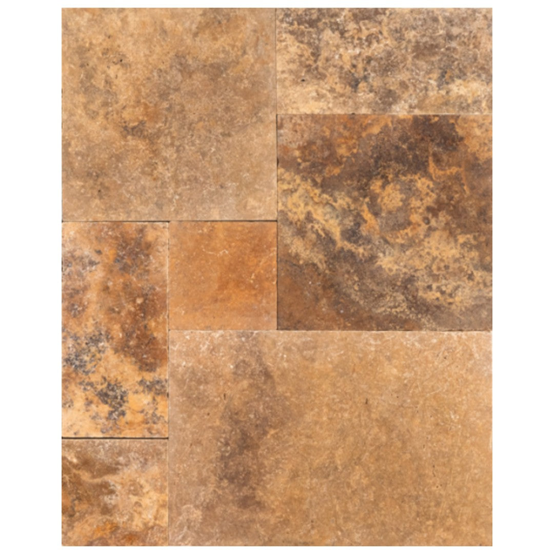 Keystone Escabesa Tumbled Travertine Versailles Pattern Paver