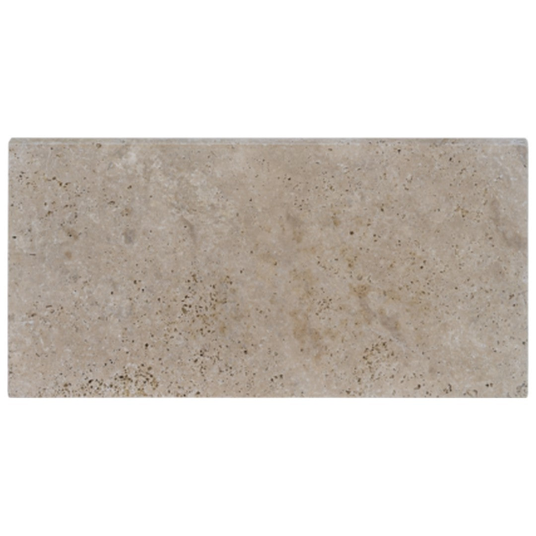 Keystone Ivory Light 12" x 24" Travertine Bullnose Coping