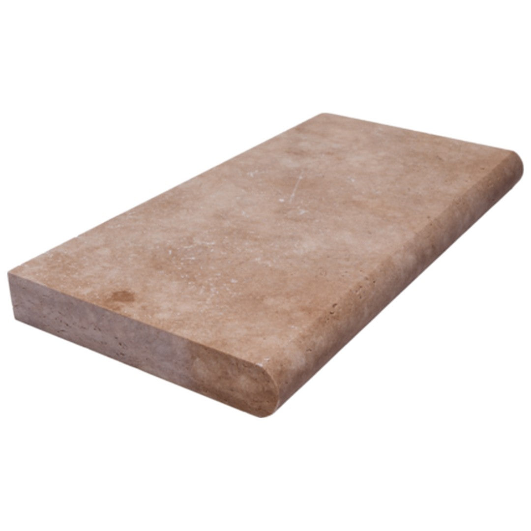 Keystone Ivory Light 12" x 24" Travertine 5cm Bullnose Coping
