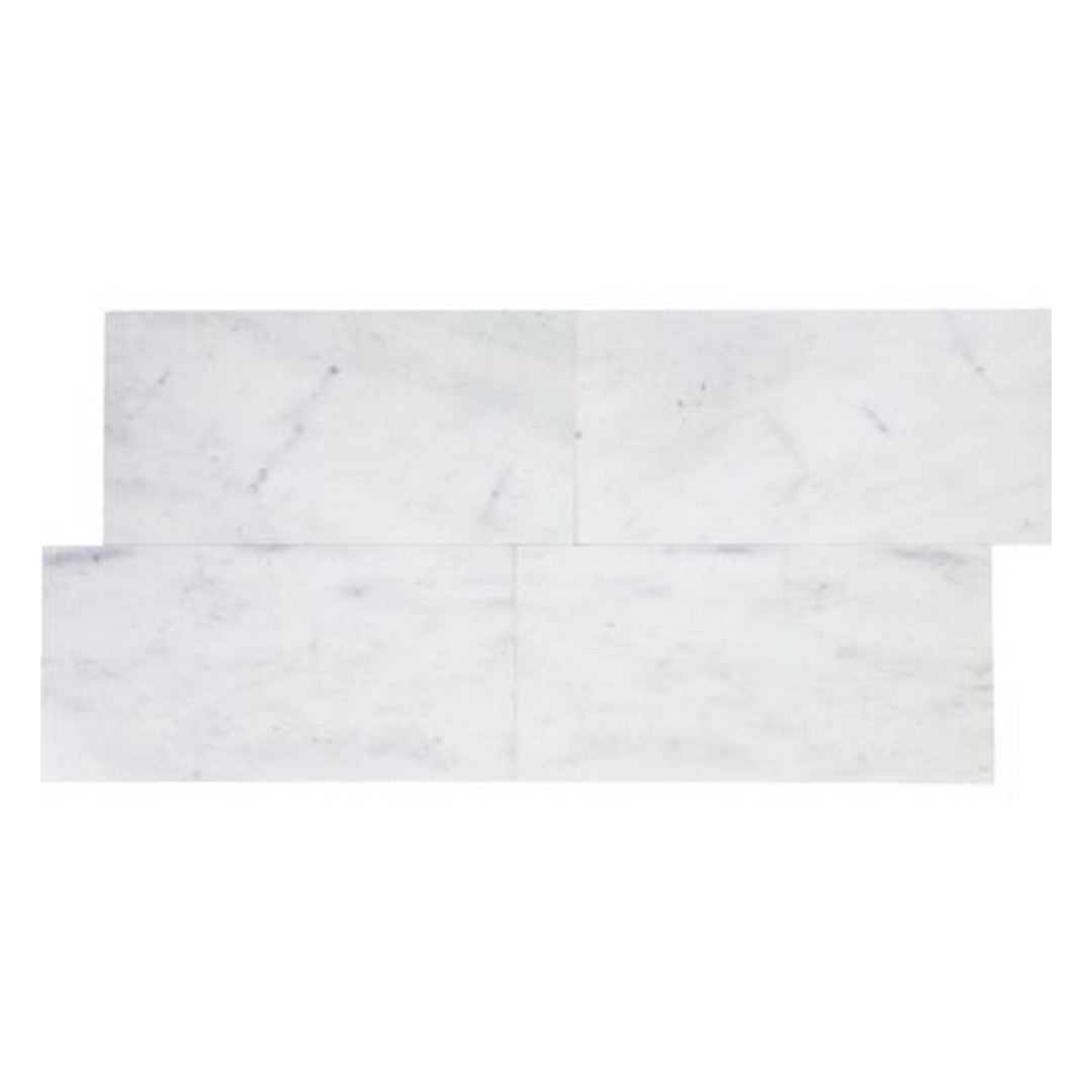 Keystone-Snow-White-12"-x-24"-Honed-Marble-Filled-Tile-Snow-White