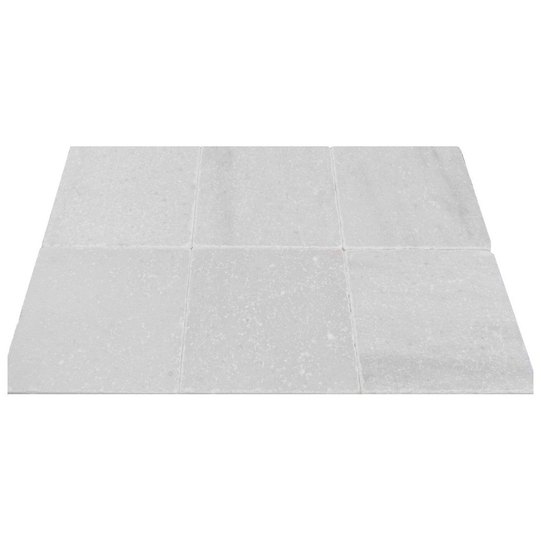 Keystone-Snow-White-6"-x-6"-Tumbled-Marble-Tile-Snow-White