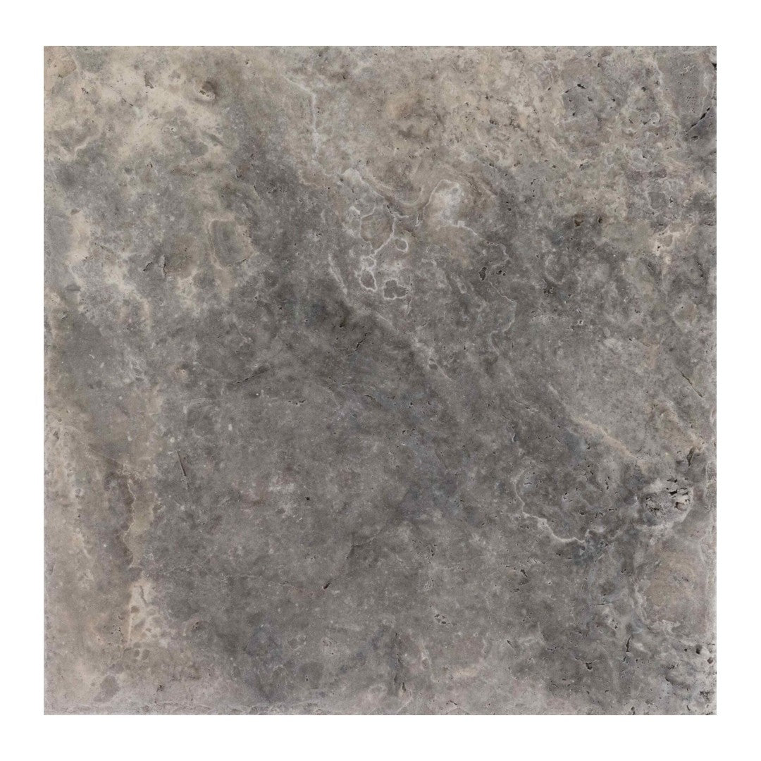 Keystone Nordic Silver 16" x 16" Chiseled Brushed Travertine Tile