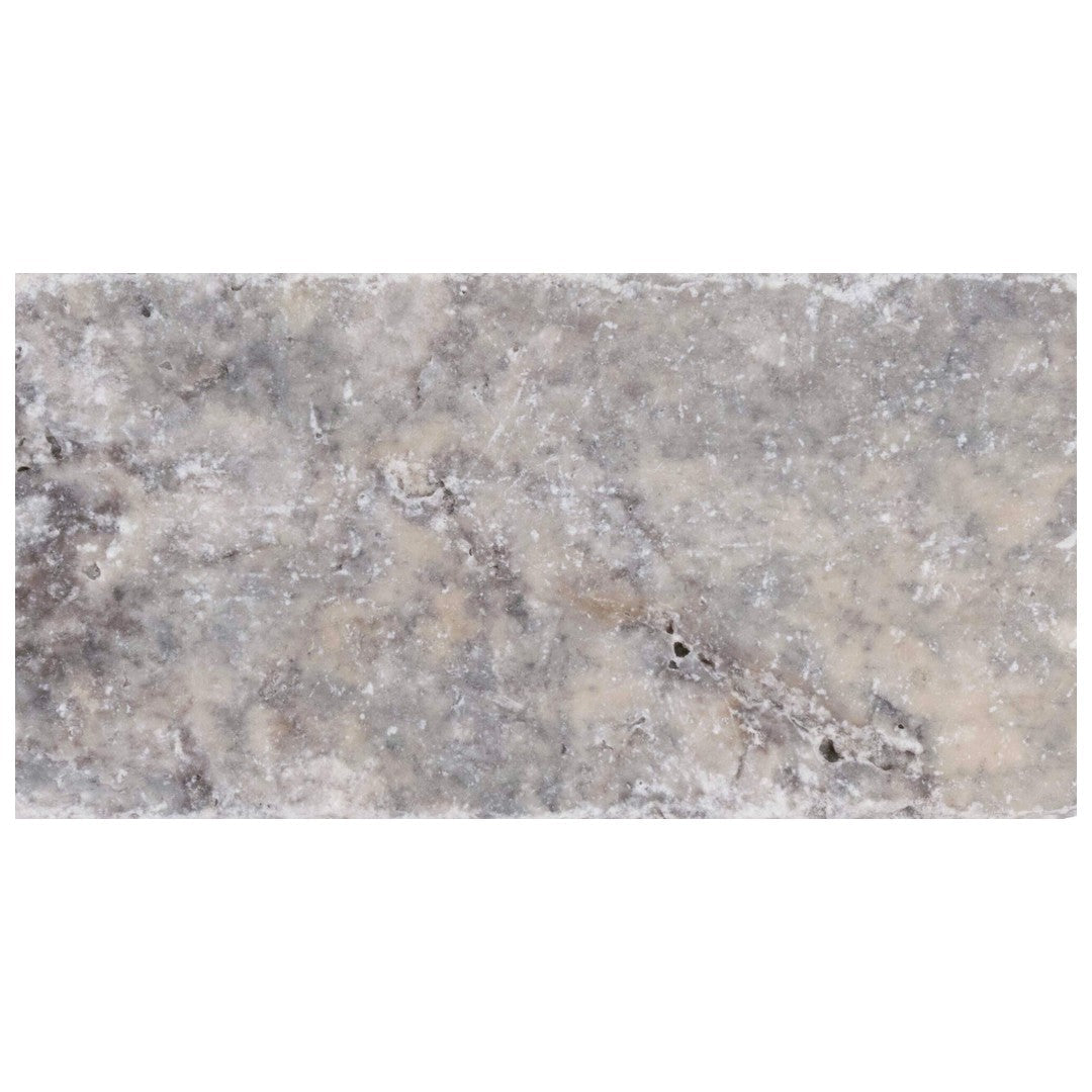 Keystone Nordic Silver 3" x 6" Tumbled Travertine Tile