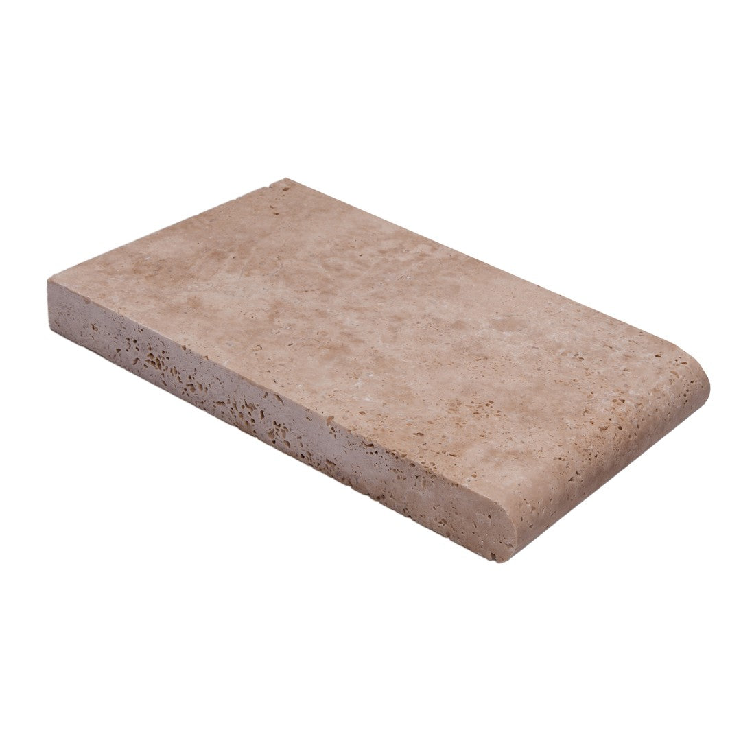 Keystone Ivory Light 6" x 12" Travertine Bullnose Coping