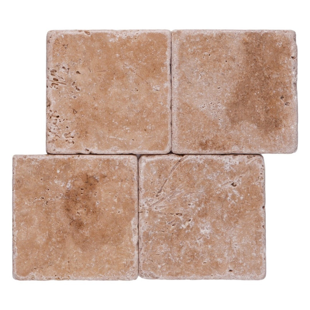 Keystone-Ivory-Light-6"-x-6"-Sandblasted-Travertine-Paver-Ivory-Light