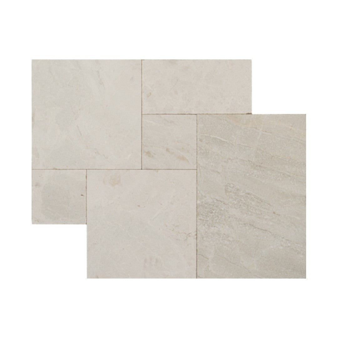 Keystone Troy Beige Sandblasted Marble Versailles Pattern Paver