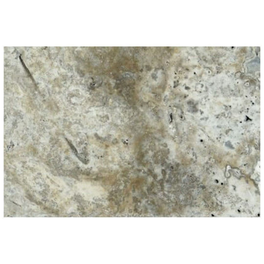 Keystone Premium Silver 16" x 24" Tumbled Travertine Paver