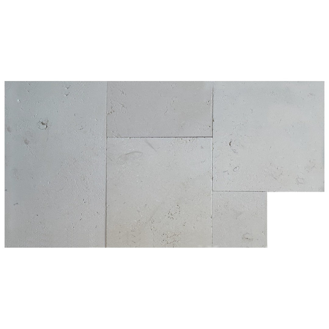 Keystone Ivory Extra Tumbled Marble Versailles Pattern Tile