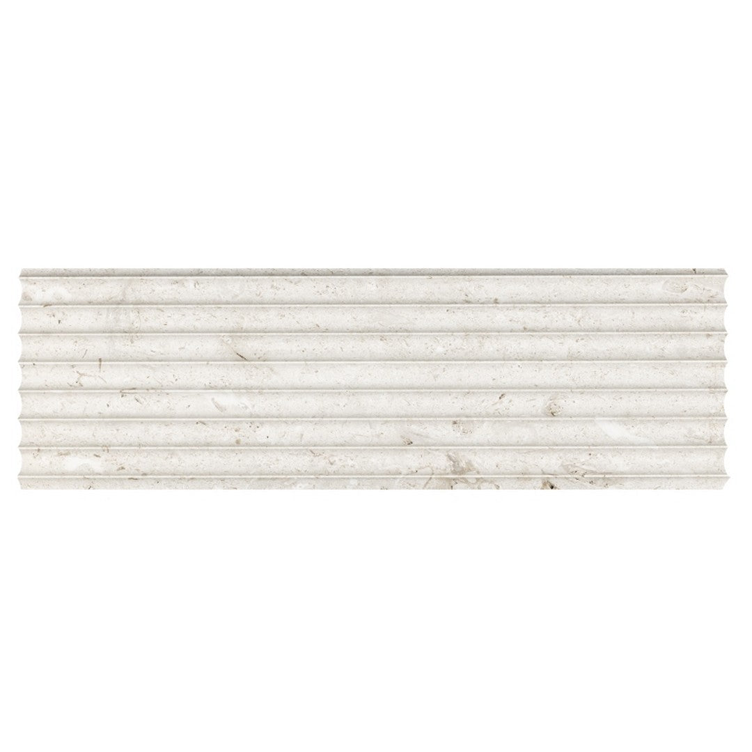 Emser Flutique 12" x 36" Honed Rectified Stone Fluted Limestone Tile