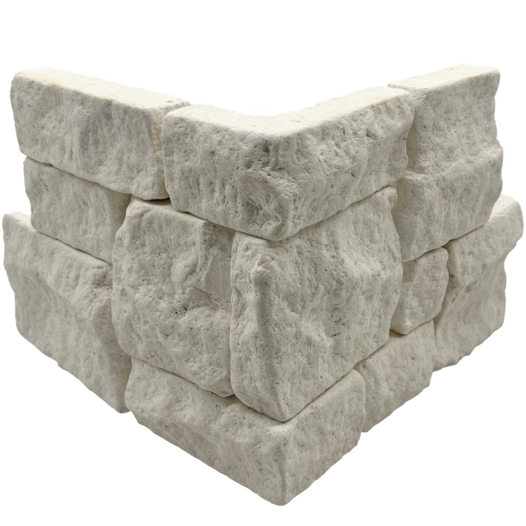 Bedrosians Limestone 8" x 18" Wired Mesh Tumbled Ledger Corner