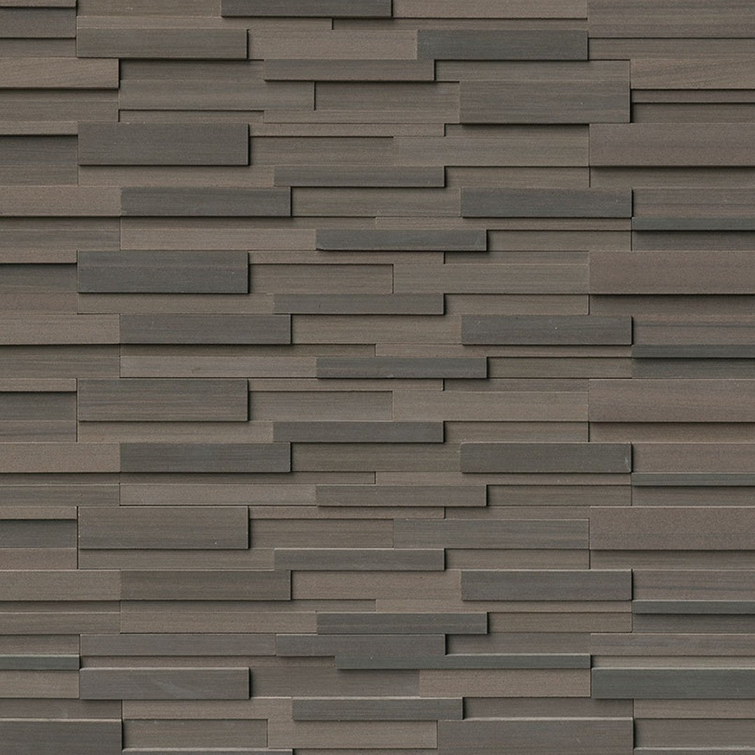 MS International RockMount Brown Wave 6" x 24" Honed Stacked Stone Panel 3D Marble Ledgestone