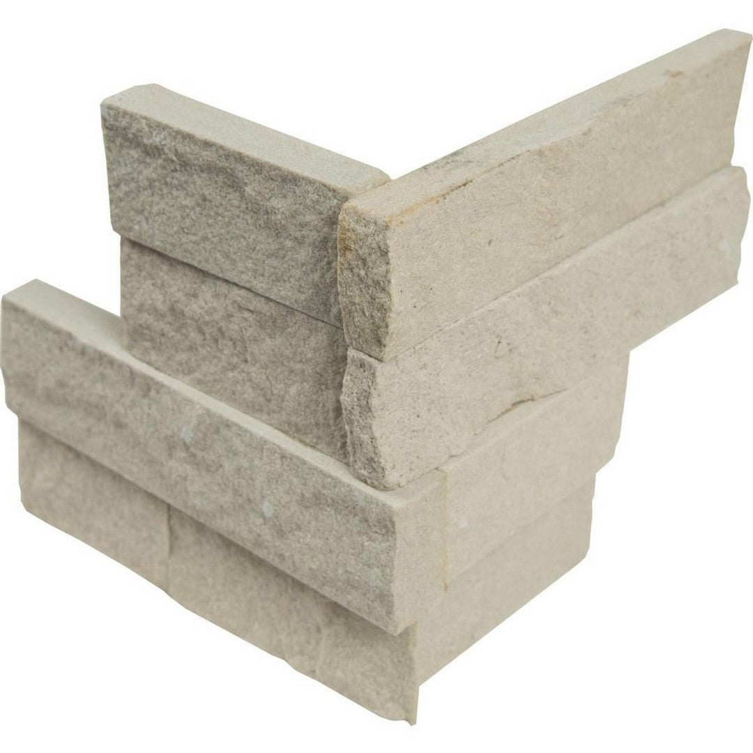 MS International RockMount Sedona Beige 6" x 6" Split Face Stacked Stone Panel Sandstone Ledgestone Corner