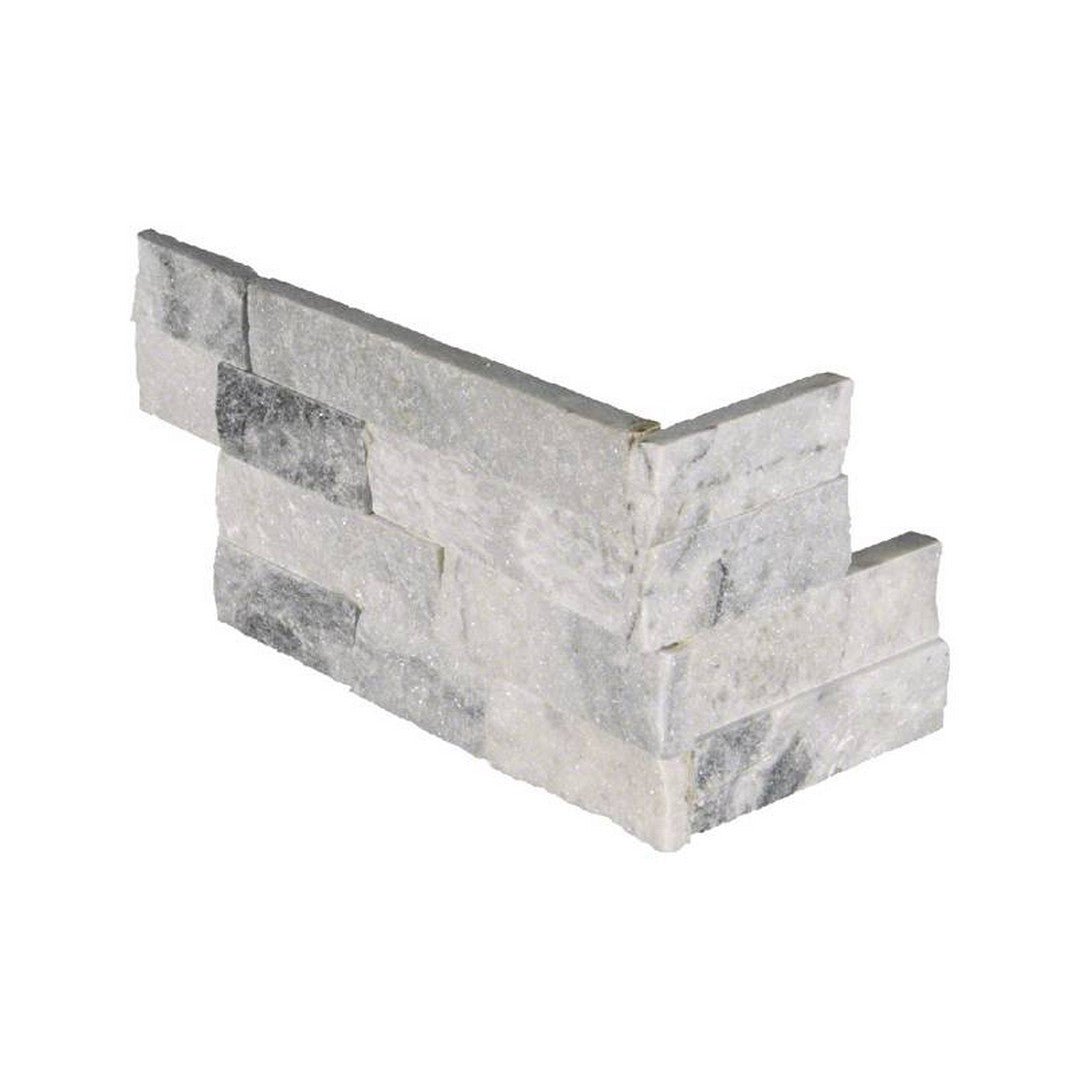 MS International RockMount Alaska Gray 6" x 18" Split Face Stacked Stone Panel Marble Ledgestone Corner