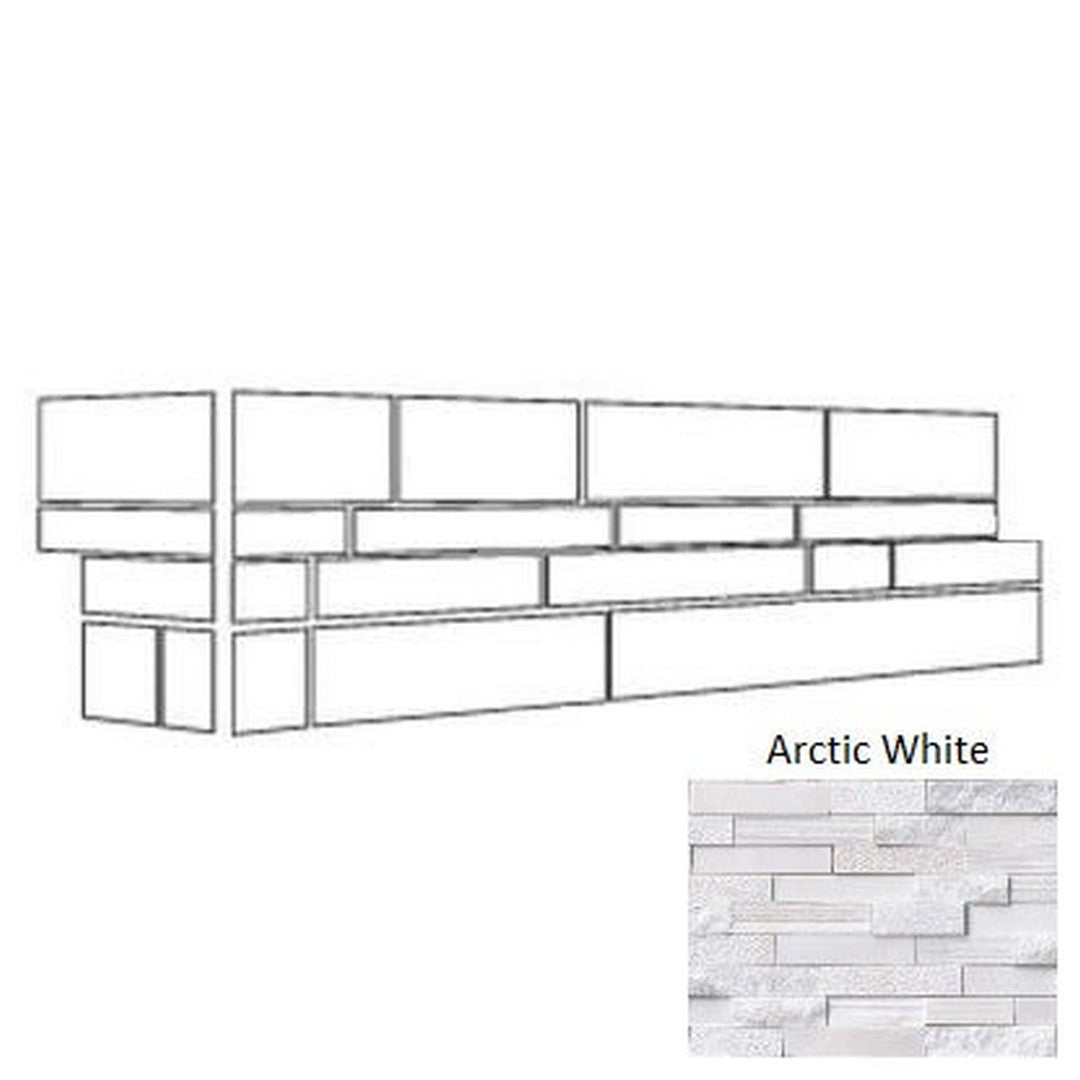 MS International RockMount Arctic White Multi 6" x 18" Split Face Stacked Stone Panel Marble Ledgestone Corner