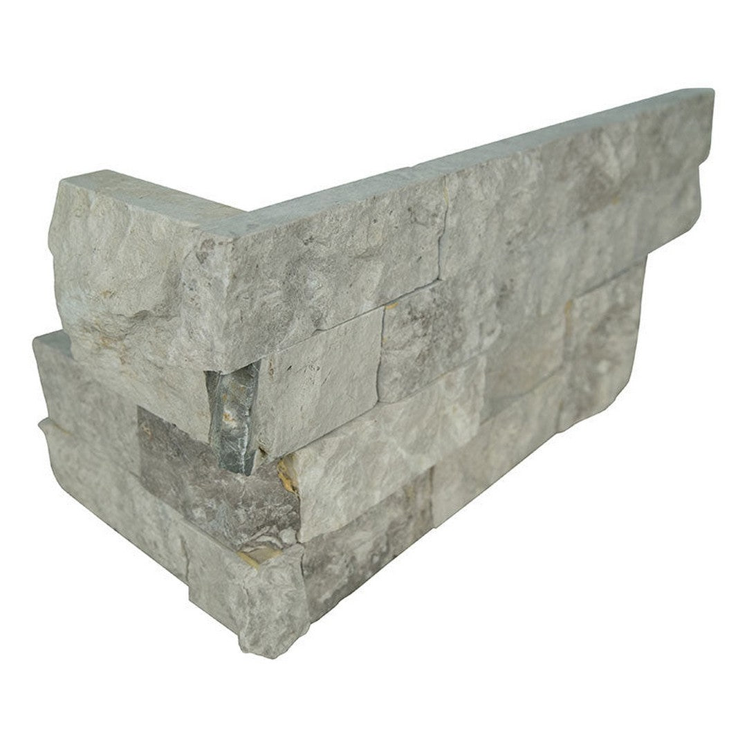 MS International RockMount Silver Canyon 6" x 18" Split Face Stacked Stone Panel Marble Ledgestone Corner