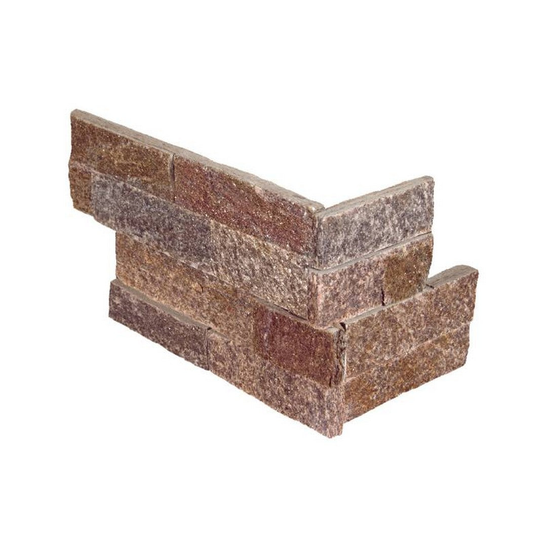 MS International RockMount Amber Falls 6" x 18" Split Face Stacked Stone Panel Quartzite Ledgestone Corner