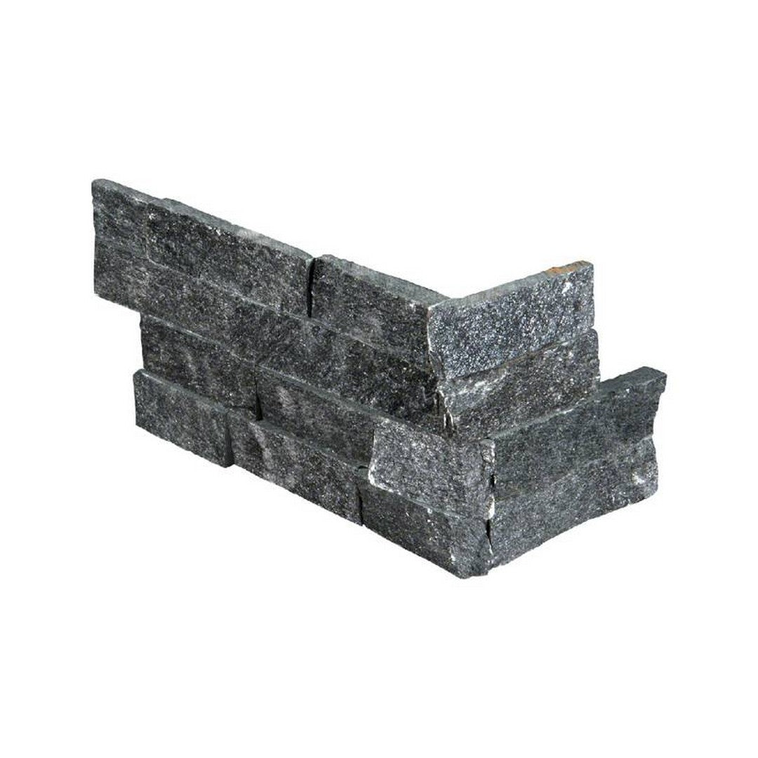 MS International RockMount Coal Canyon 6" x 18" Split Face Stacked Stone Panel Quartzite Ledgestone Corner