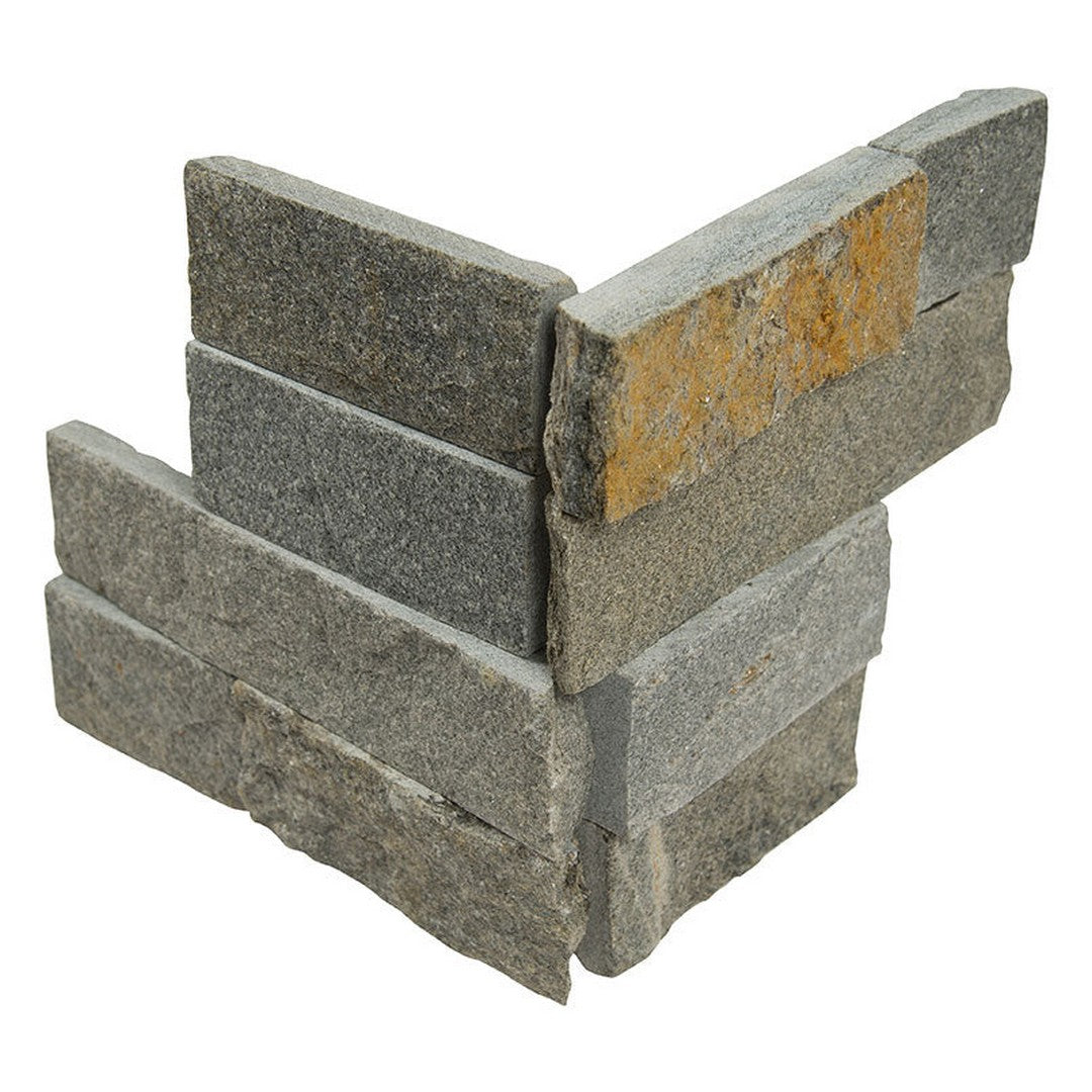 MS International RockMount Sedona Grey 6" x 6" Split Face Stacked Stone Panel Quartzite Ledgestone Corner