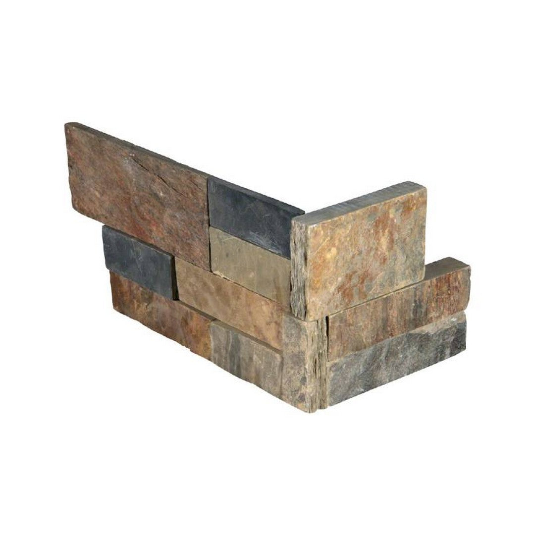 MS International RockMount Gold Rush 6" x 18" Split Face Stacked Stone Panel Slate Ledgestone Corner