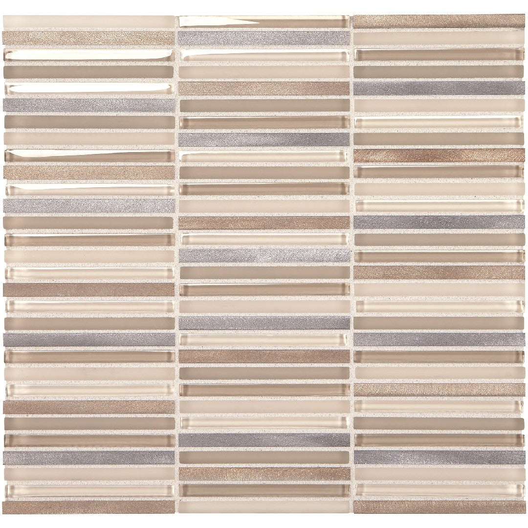 Daltile Lucent Skies 12" x 12" Satin Natural Stone 3/8x4" Stacked Wall Mosaic