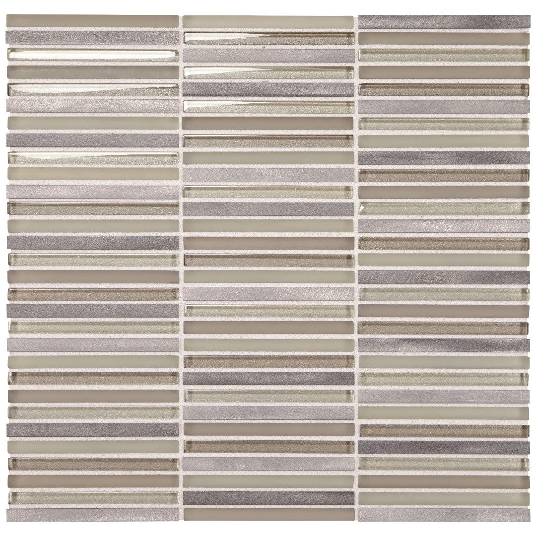 Daltile Lucent Skies 12" x 12" Satin Natural Stone 3/8x4" Stacked Wall Mosaic