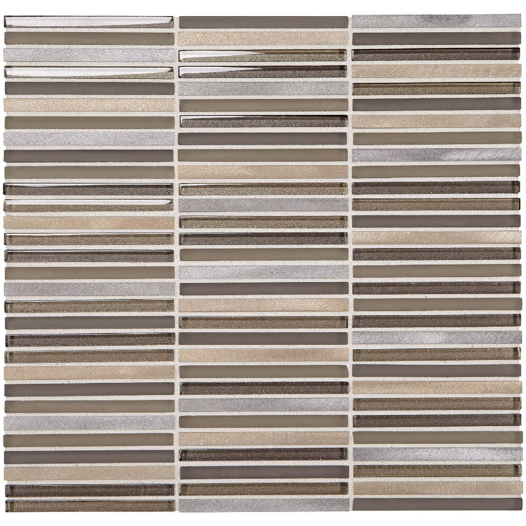 Daltile Lucent Skies 12" x 12" Satin Natural Stone 3/8x4" Stacked Wall Mosaic